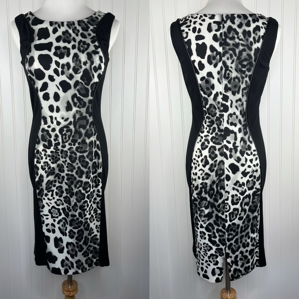 Sandro Ferrone Roma Black Leopard Bodycon Dress 6